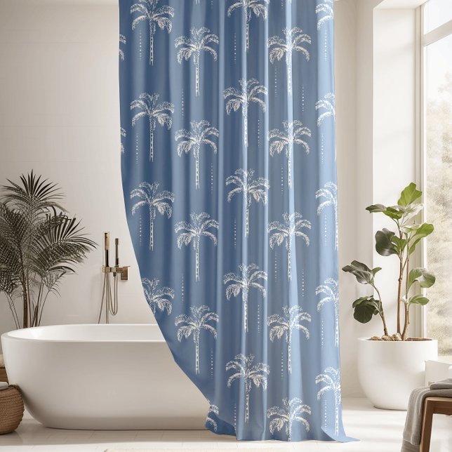 Modern Tropical Palm Tree Pattern Shower Curtain (Creator Uploaded)