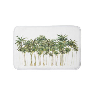Modern Tropical Palm Trees Bath Mat