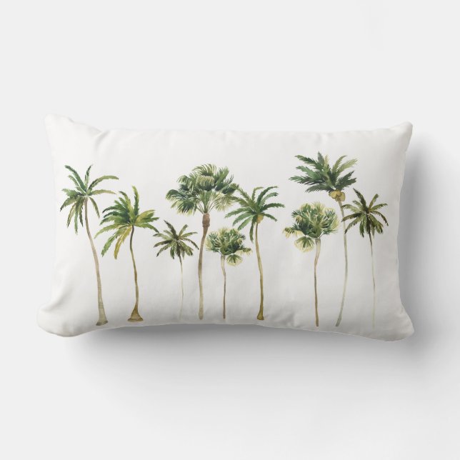 Modern Tropical Palm Trees Lumbar Cushion (Front)
