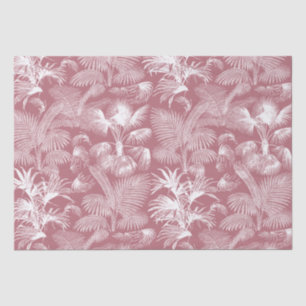Modern Tropical Palm Trees Rose Gold White Tissue Paper
