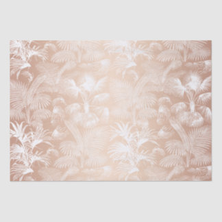 Modern Tropical Palm Trees Rose Gold White Tissue Paper