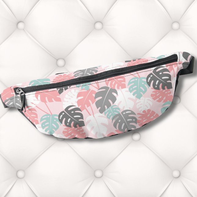 Modern Tropical Pattern Bum Bags (Trendy Modern Monstera Leaf Tropical Pattern Fanny Pack)