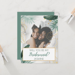 Modern tropical Photo   Will You Be My Bridesmaid