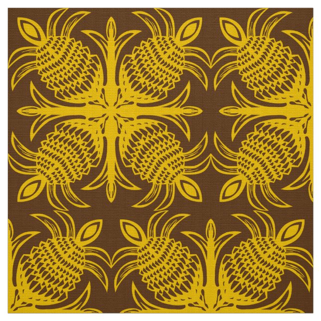 modern tropical pineapple hawaiian quilt pattern fabric (Swatch)