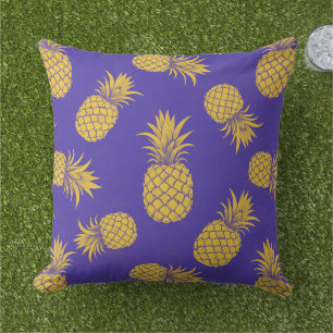 Modern Tropical Pineapple Watercolor Cushion