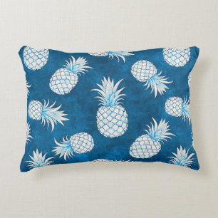 Modern Tropical Pineapple Watercolor Decorative Cushion