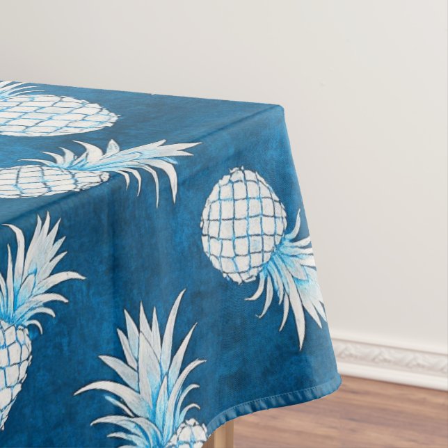 Modern Tropical Pineapple Watercolor Tablecloth (In Situ)