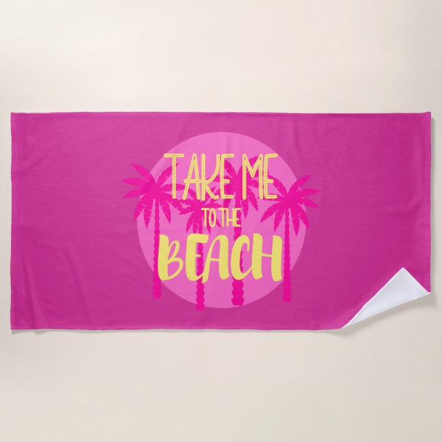 Modern Tropical Summer  Beach Towel (Front)