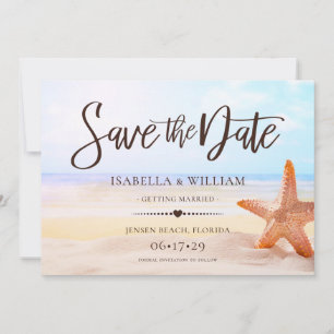 Modern Tropical Summer Starfish Wedding Save The D Date