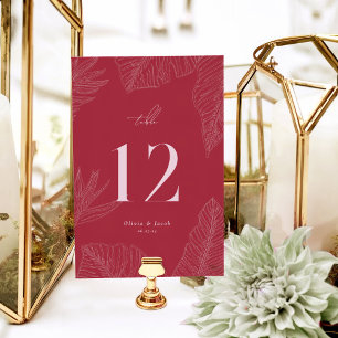 Modern Tropical Table Number Card