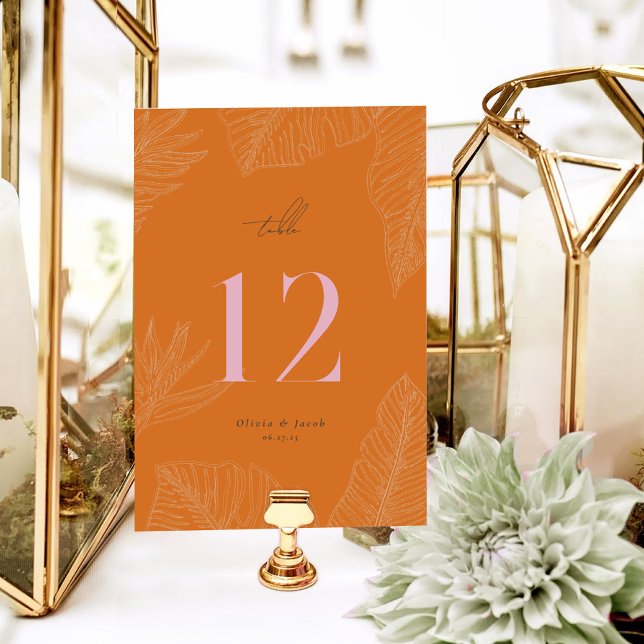 Modern Tropical Table Number Card (Creator Uploaded)