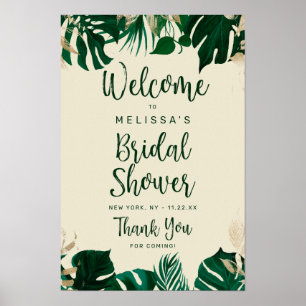 Modern Tropical Themed Bridal Shower Welcome Sign