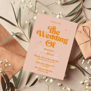 Modern Tropical Vibrant Orange Wedding Invitation