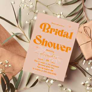Modern Tropical Vibrant Orange Wedding Invitation
