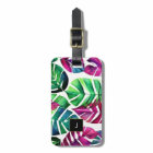 Modern tropical watercolor leaves monogram