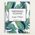 Modern tropical watercolor leaves Wedding planner<br><div class="desc">Modern tropical watercolor leaves Wedding planner.
Nice planner to plan your perfect Wedding day.
Add your own names and text at the front.</div>
