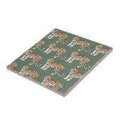 Modern Tropical Watercolor Tigers Wild Pattern Ceramic Tile (Side)