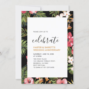 Modern Tropical Wedding Anniversary Party Invitation