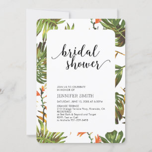 Modern Tropical Wedding Bridal Shower Invitation