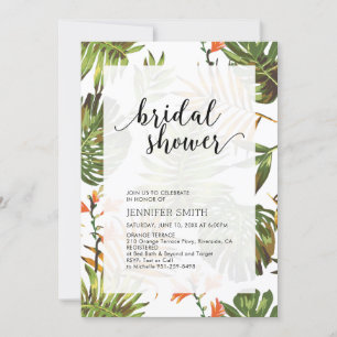 Modern Tropical Wedding Bridal Shower Invitation