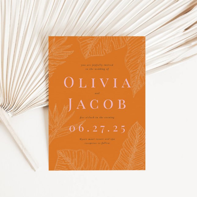Modern Tropical Wedding Invitation (Creator Uploaded)