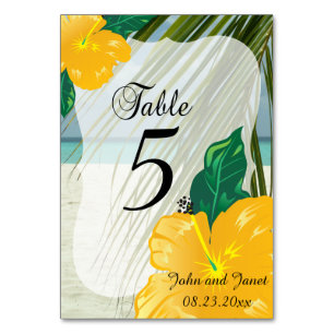 Modern Tropical Wedding Personalise Table Number