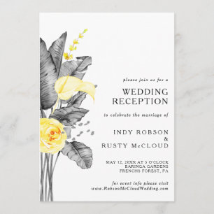Modern Tropical Wedding Reception Invitation