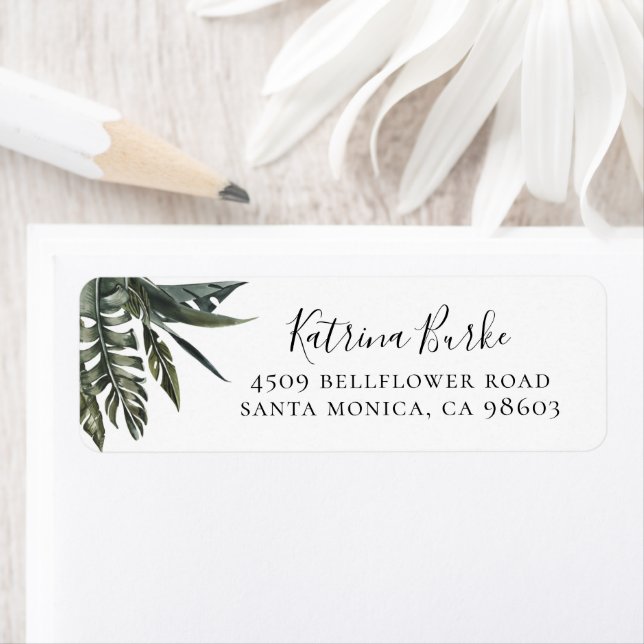 Modern Tropics Greenery Return Address Label (Insitu)