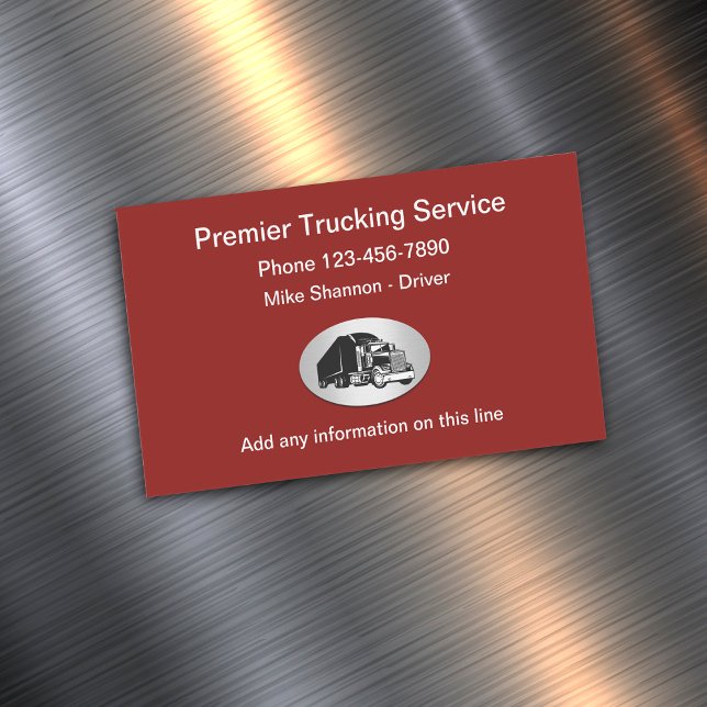 Modern Trucking Service Magnetic Business Card (Creator Uploaded)