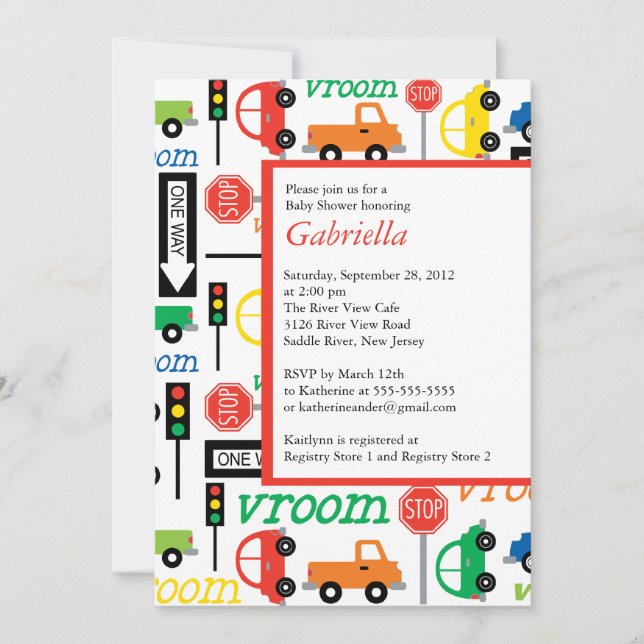 Modern Trucks Boy Baby Shower Invitation (Front)