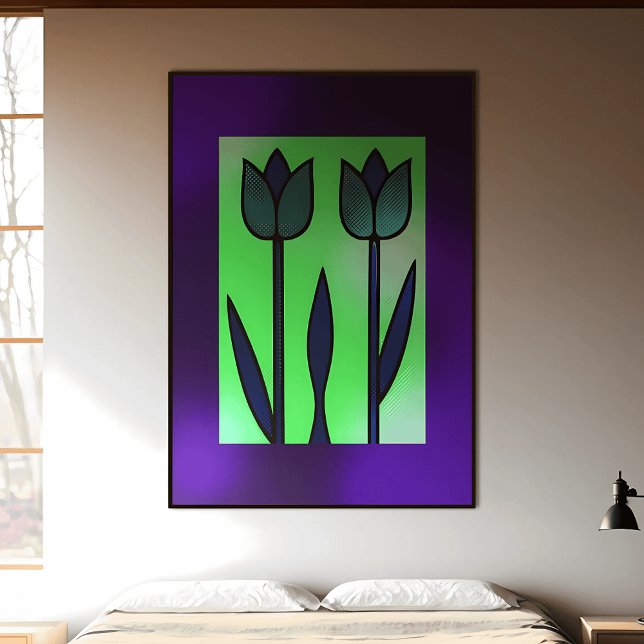 Modern Tulip Duo: Minimalist Garden Poster (Creator Uploaded)