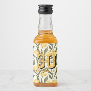 Modern Tulip Floral Her Birthday Liquor Bottle Label