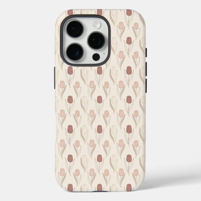 Modern Tulip Floral Pattern Case-Mate iPhone Case (Back)