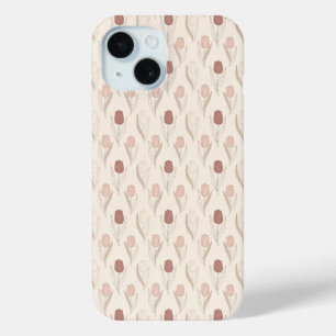 Modern Tulip Floral Pattern iPhone 15 Case