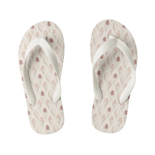 Modern Tulip Floral Pattern Kid's Thongs