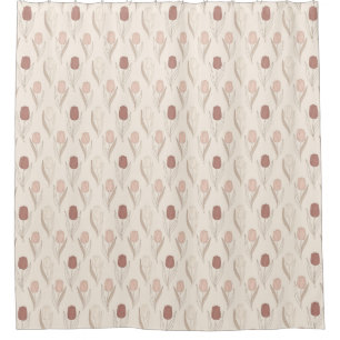 Modern Tulip Floral Pattern Shower Curtain