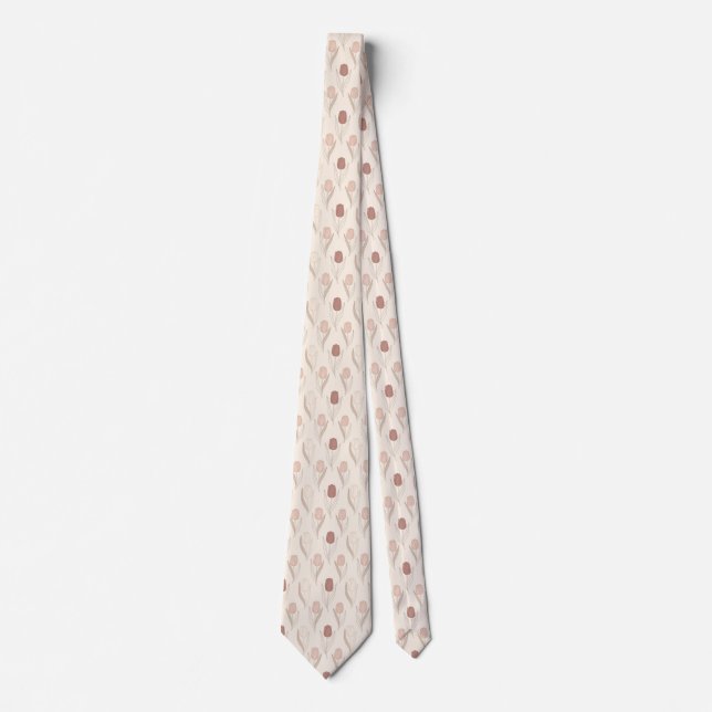 Modern Tulip Floral Pattern Tie (Front)