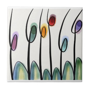 Modern tulips ceramic tile