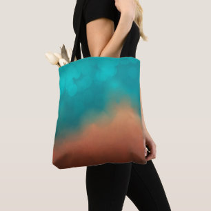 Modern Turquoise Abstract Art Tote Bag