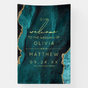Modern Turquoise Agate Wedding Sign