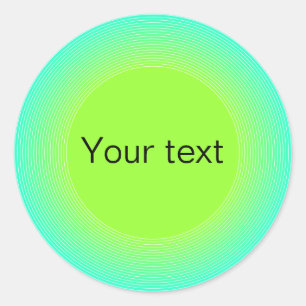 Modern turquoise and green design classic round sticker