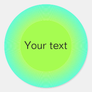 Modern turquoise and green design classic round sticker