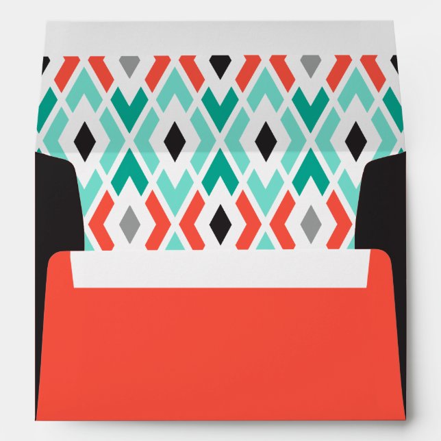 Modern Turquoise and Orange Envelope (Back (Bottom))