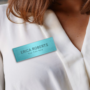 Modern Turquoise Beauty Salon Spa Name Tag