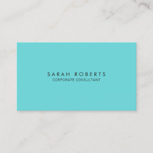 Modern Turquoise Blue Minimalist Business Card