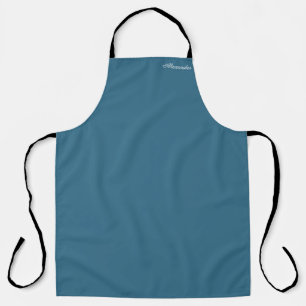 Modern Turquoise Blue template,  White Script Apron