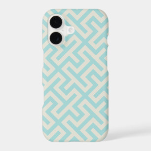 Modern turquoise greek key geometric patterns