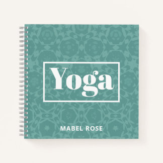 Modern Turquoise Green Geometric Yoga Journal