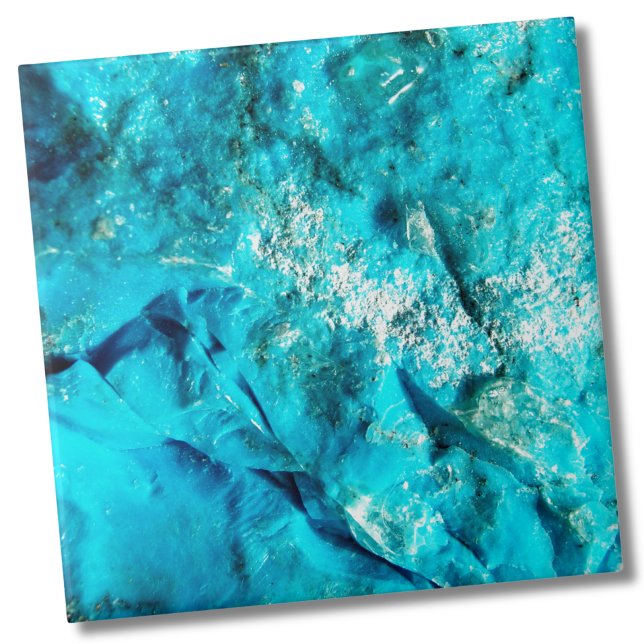 Modern Turquoise Marble Stone Tile (Vibrant Aqua Blue Turquoise Mineral Stone Tile)