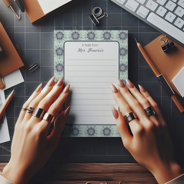 Modern turquoise Pink Floral Mandala Doodles Post-it Notes (Creator Uploaded)